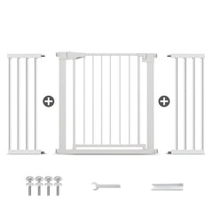 Poartă de Siguranță PRO 180° pentru Copii și Animale 75 x 132-138 cm, ALB