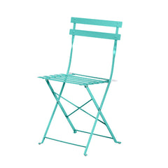 Set Bistro Flair - mobilier terasa gradina, 2 scaune + masa, otel vopsit - verde turcoaz
