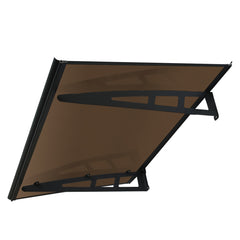 MAPROFI Copertină VIVIEN PRO Alu+Plexiglas de ușă 150x80cm marchiză adăpost acoperiș negru-bronz