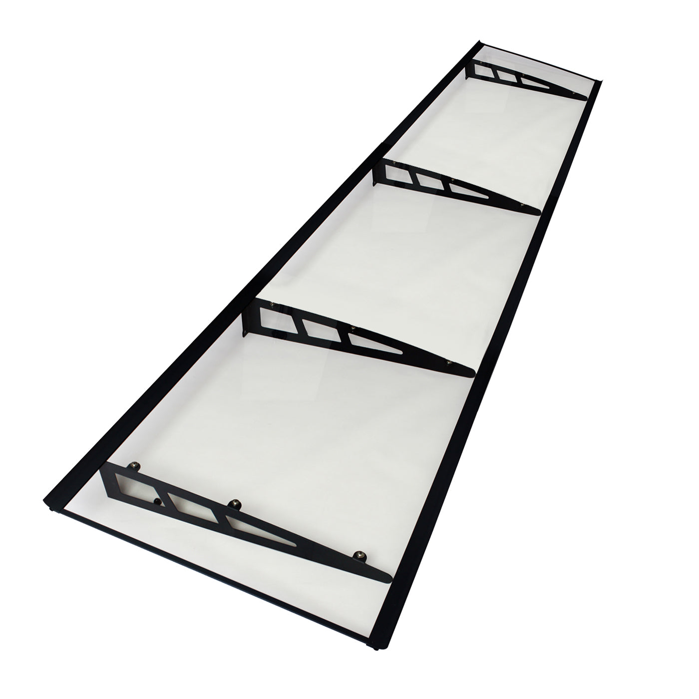 MAPROFI Copertină VIVIEN PRO Alu+Plexiglas de ușă 270x100cm marchiză adăpost acoperiș negru-transparent