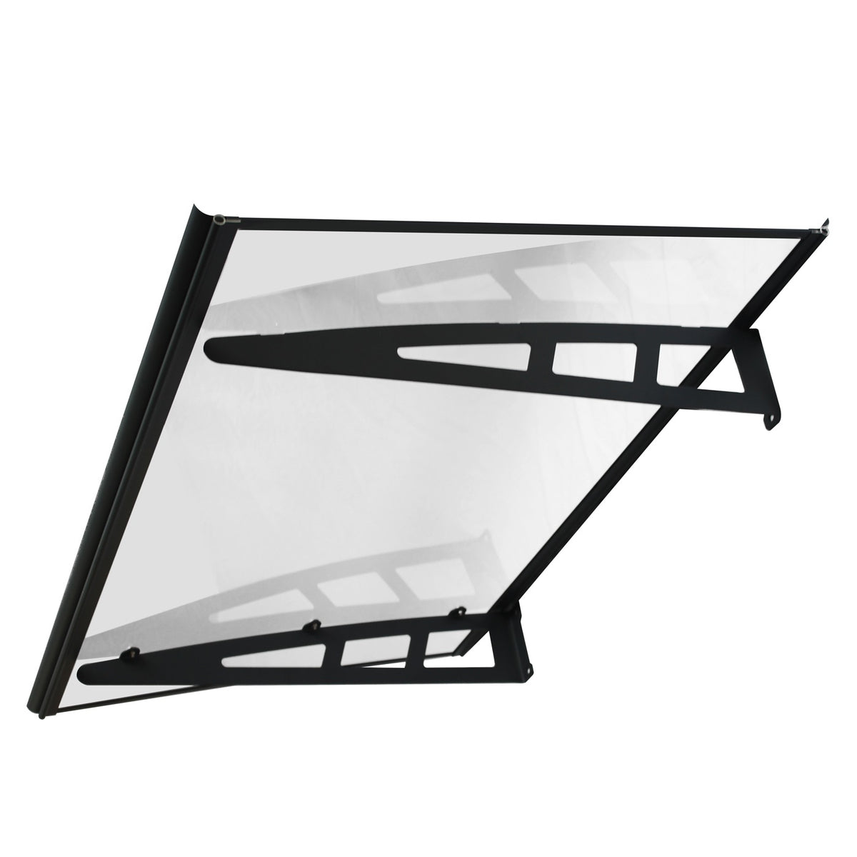 MAPROFI Copertină VIVIEN PRO Alu+Plexiglas de ușă 120x80cm marchiză adăpost acoperiș negru-transparent