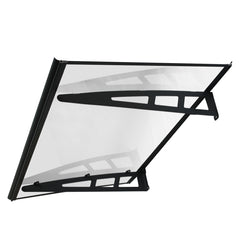 MAPROFI Copertină VIVIEN PRO Alu+Plexiglas de ușă 150x100cm marchiză adăpost acoperiș negru-transparent
