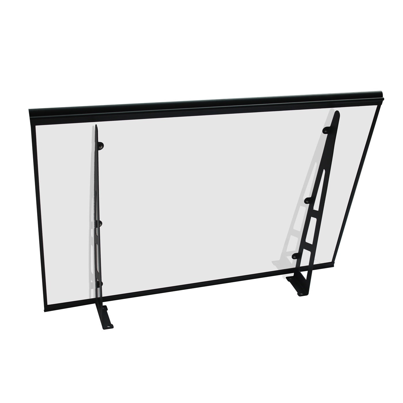 MAPROFI Copertină VIVIEN PRO Alu+Plexiglas de ușă 150x100cm marchiză adăpost acoperiș negru-transparent