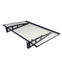 MAPROFI Copertină VIVIEN PRO Alu+Plexiglas de ușă 120x80cm marchiză adăpost acoperiș negru-transparent