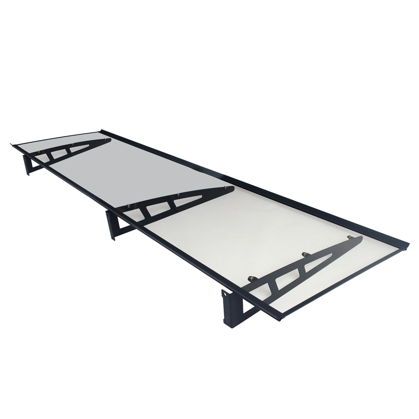 MAPROFI Copertină VIVIEN PRO Alu+Plexiglas de ușă 200x100cm marchiză adăpost acoperiș negru-transparent