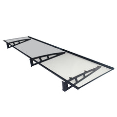MAPROFI Copertină VIVIEN PRO Alu+Plexiglas de ușă 200x100cm marchiză adăpost acoperiș negru-transparent