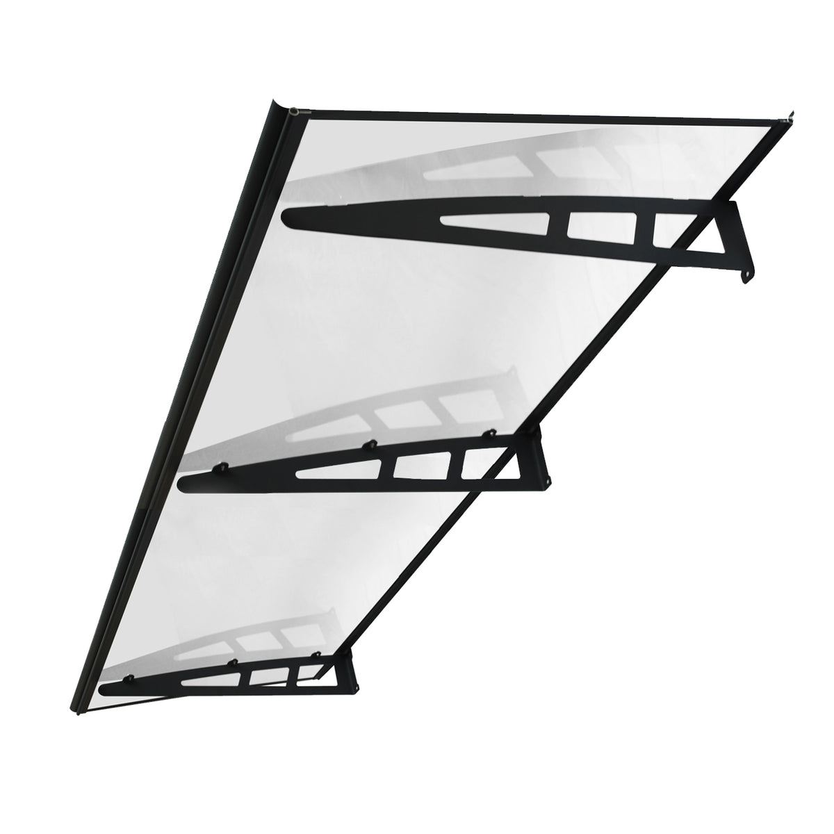 MAPROFI Copertină VIVIEN PRO Alu+Plexiglas de ușă 200x100cm marchiză adăpost acoperiș negru-transparent