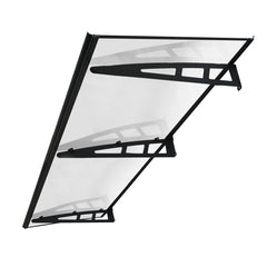 MAPROFI Copertină VIVIEN PRO Alu+Plexiglas de ușă 200x100cm marchiză adăpost acoperiș negru-transparent
