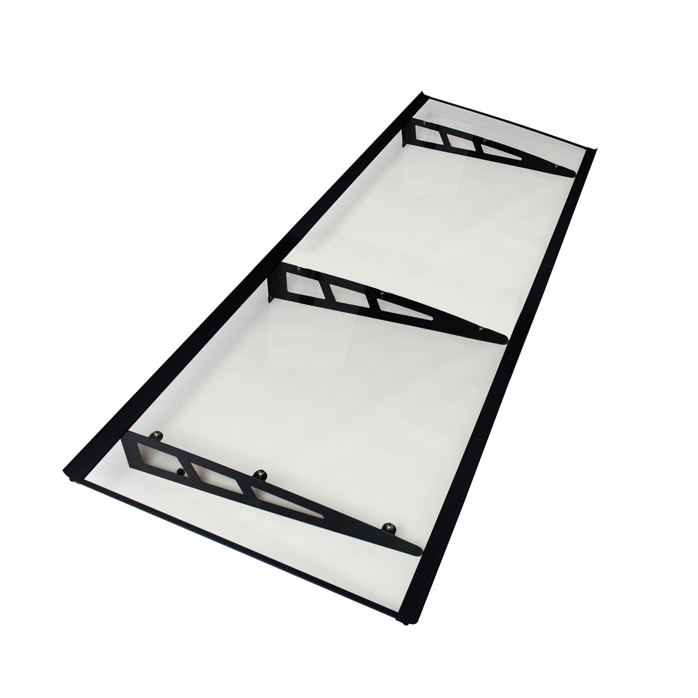 MAPROFI Copertină VIVIEN PRO Alu+Plexiglas de ușă 200x100cm marchiză adăpost acoperiș negru-transparent