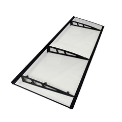 MAPROFI Copertină VIVIEN PRO Alu+Plexiglas de ușă 200x100cm marchiză adăpost acoperiș negru-transparent