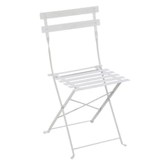 Set Bistro Flair - mobilier terasa gradina, 2 scaune + masa, otel vopsit - alb