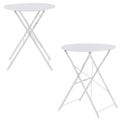 Set Bistro Flair - mobilier terasa gradina, 2 scaune + masa, otel vopsit - alb