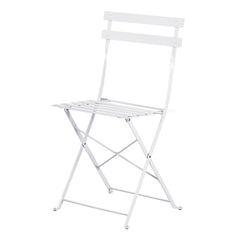 Set Bistro Flair - mobilier terasa gradina, 2 scaune + masa, otel vopsit - alb
