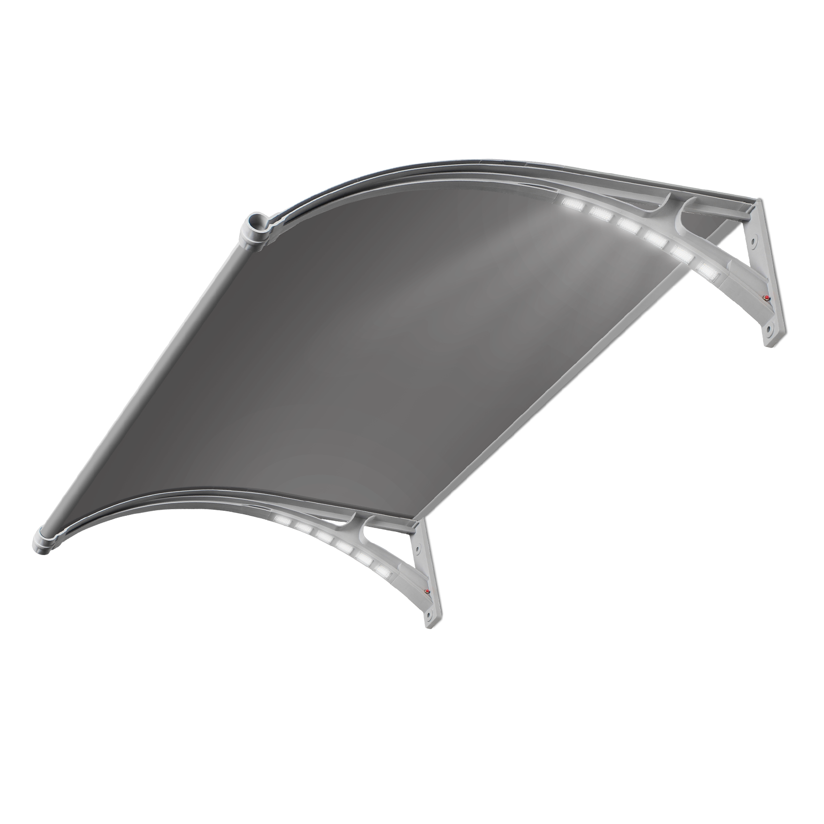 Copertină PREMIUM LUMI cu senzor de lumină și panou solar pentru ușă, 150x100 cm marchiză acoperiș adăpost, negru-bronz