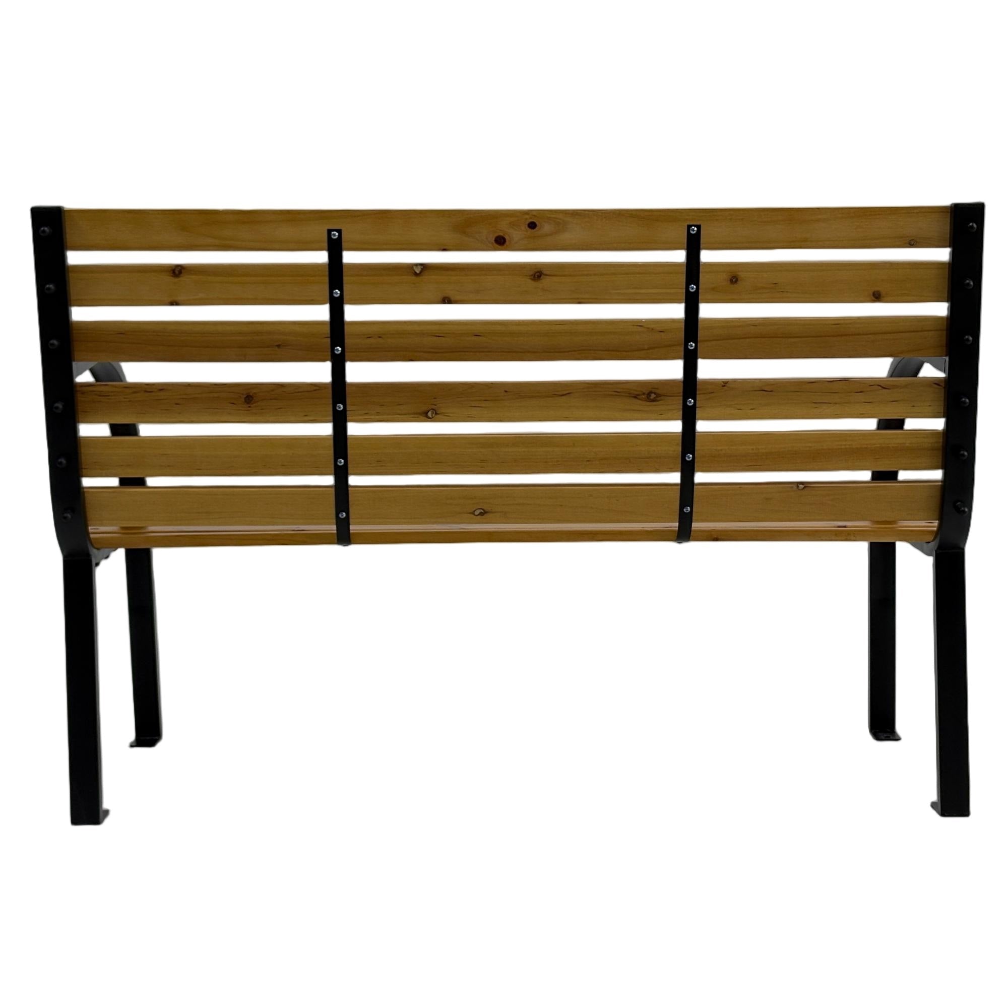 Bancă grădină AURA 122x60x80 cm din lemn și oțel - MAPROFI
