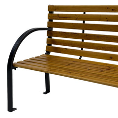 Bancă grădină AURA 122x60x80 cm din lemn și oțel - MAPROFI