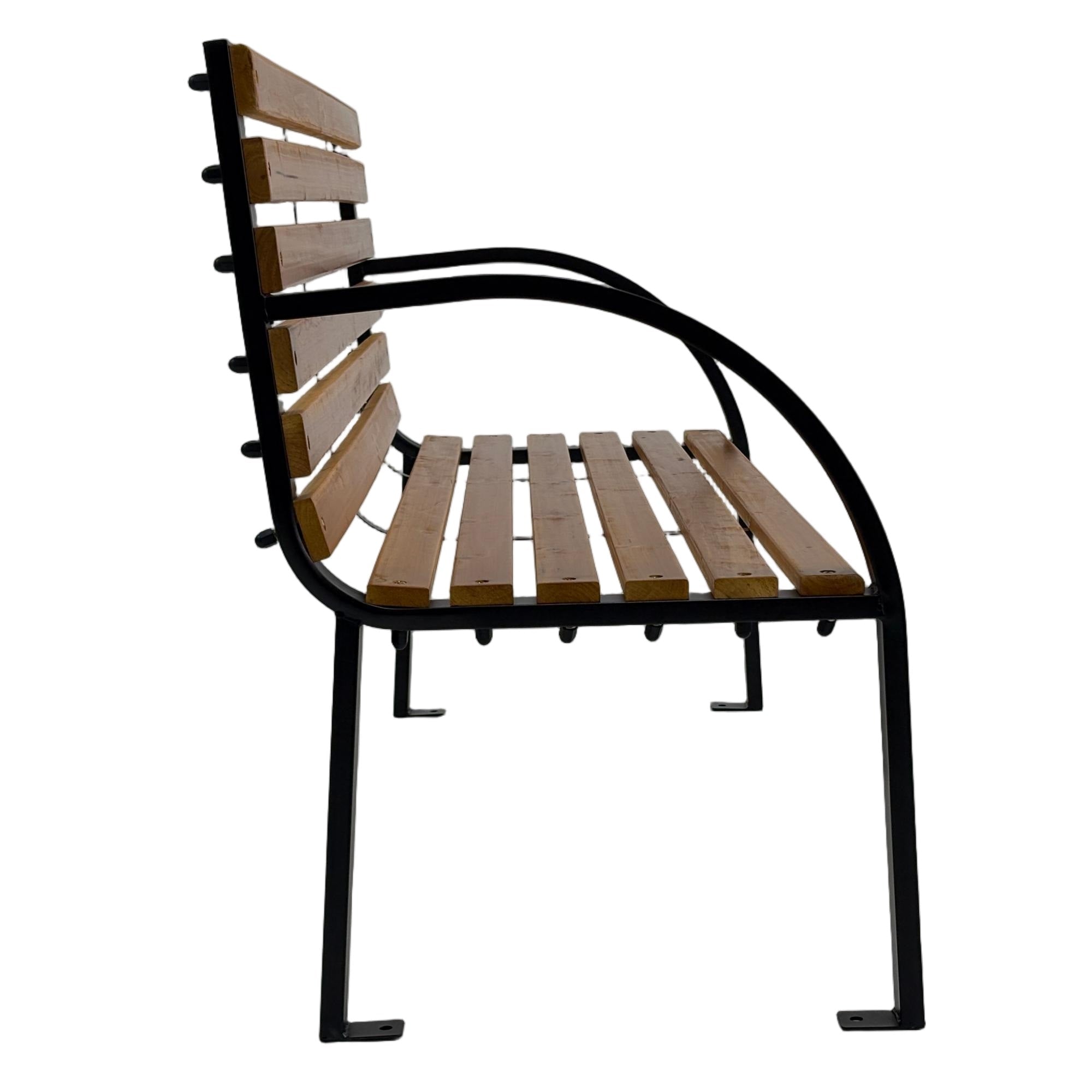 Bancă grădină AURA 122x60x80 cm din lemn și oțel - MAPROFI