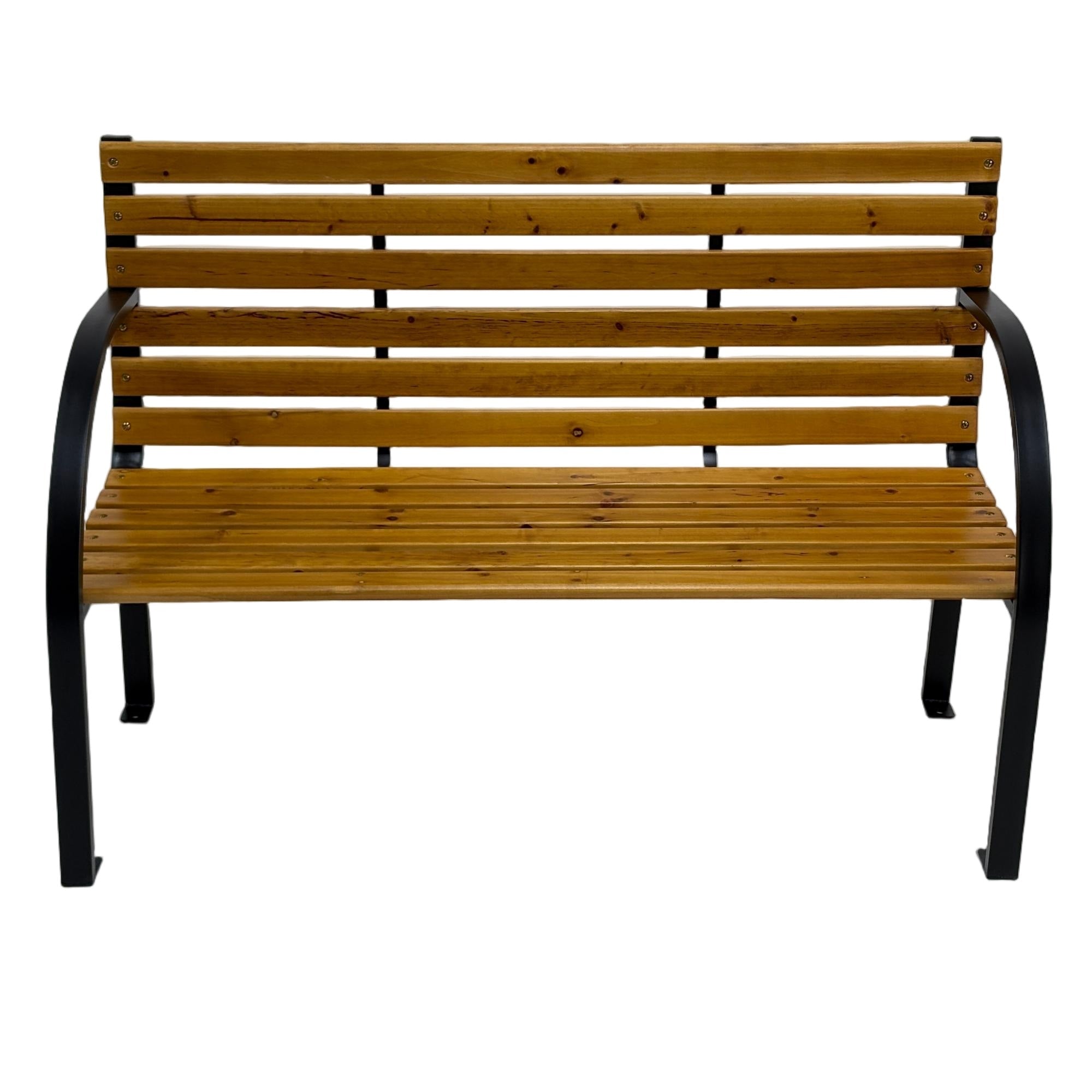 Bancă grădină AURA 122x60x80 cm din lemn și oțel - MAPROFI