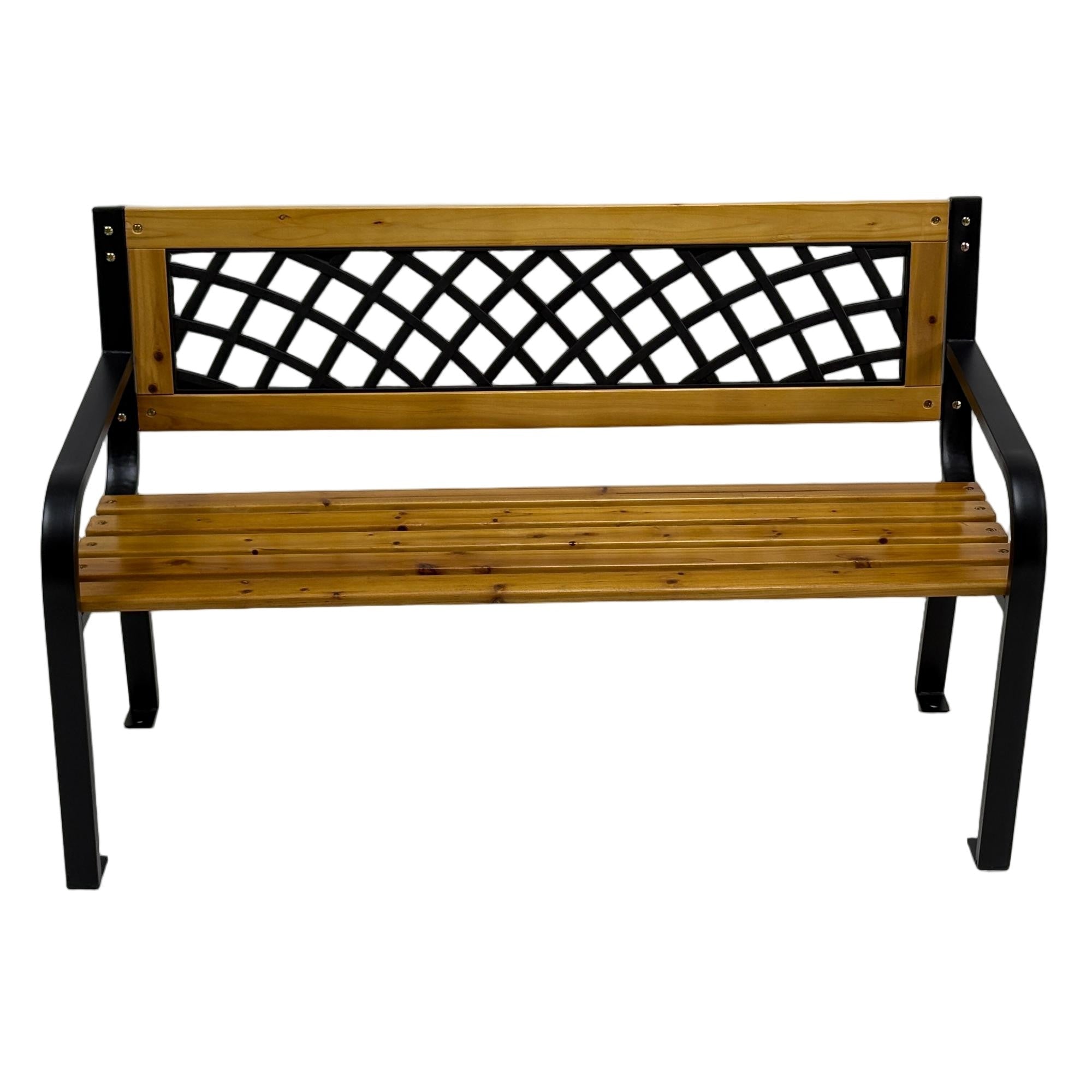 Bancă grădină LUNA 118x52x73 cm din lemn, oțel și PVC - MAPROFI