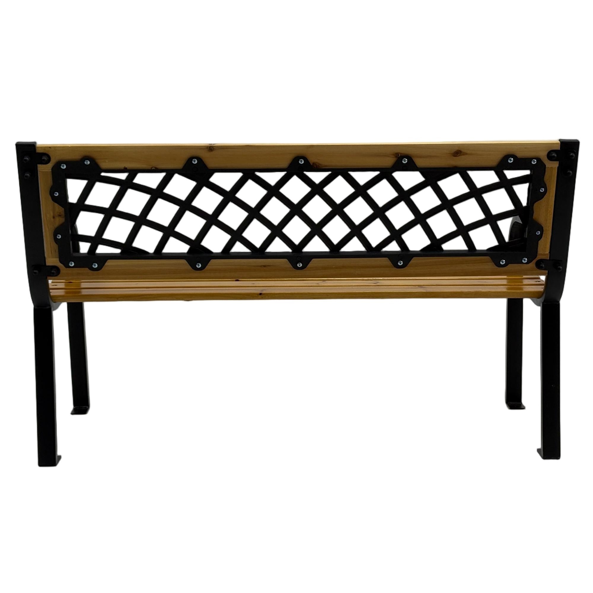 Bancă grădină LUNA 118x52x73 cm din lemn, oțel și PVC - MAPROFI