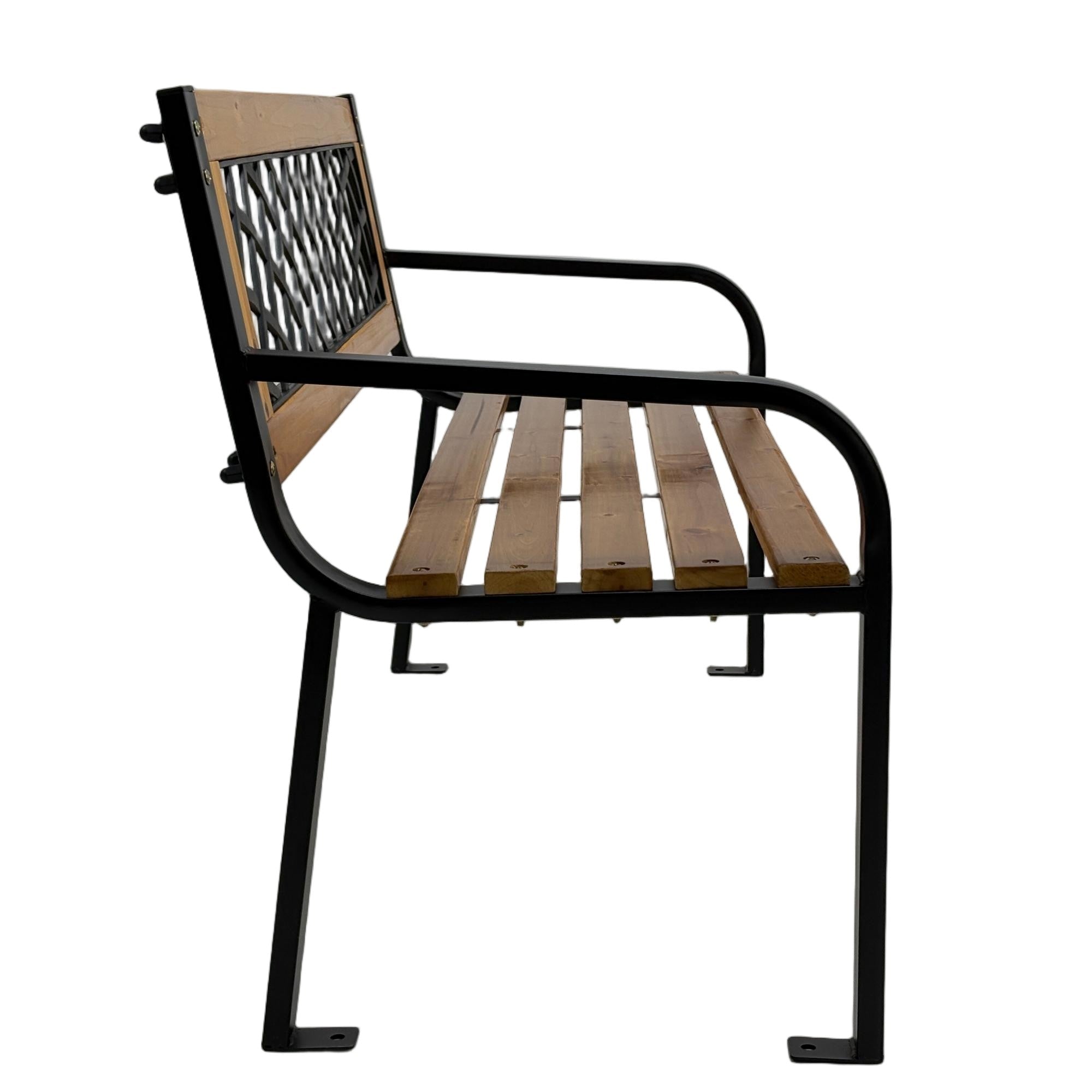 Bancă grădină LUNA 118x52x73 cm din lemn, oțel și PVC - MAPROFI