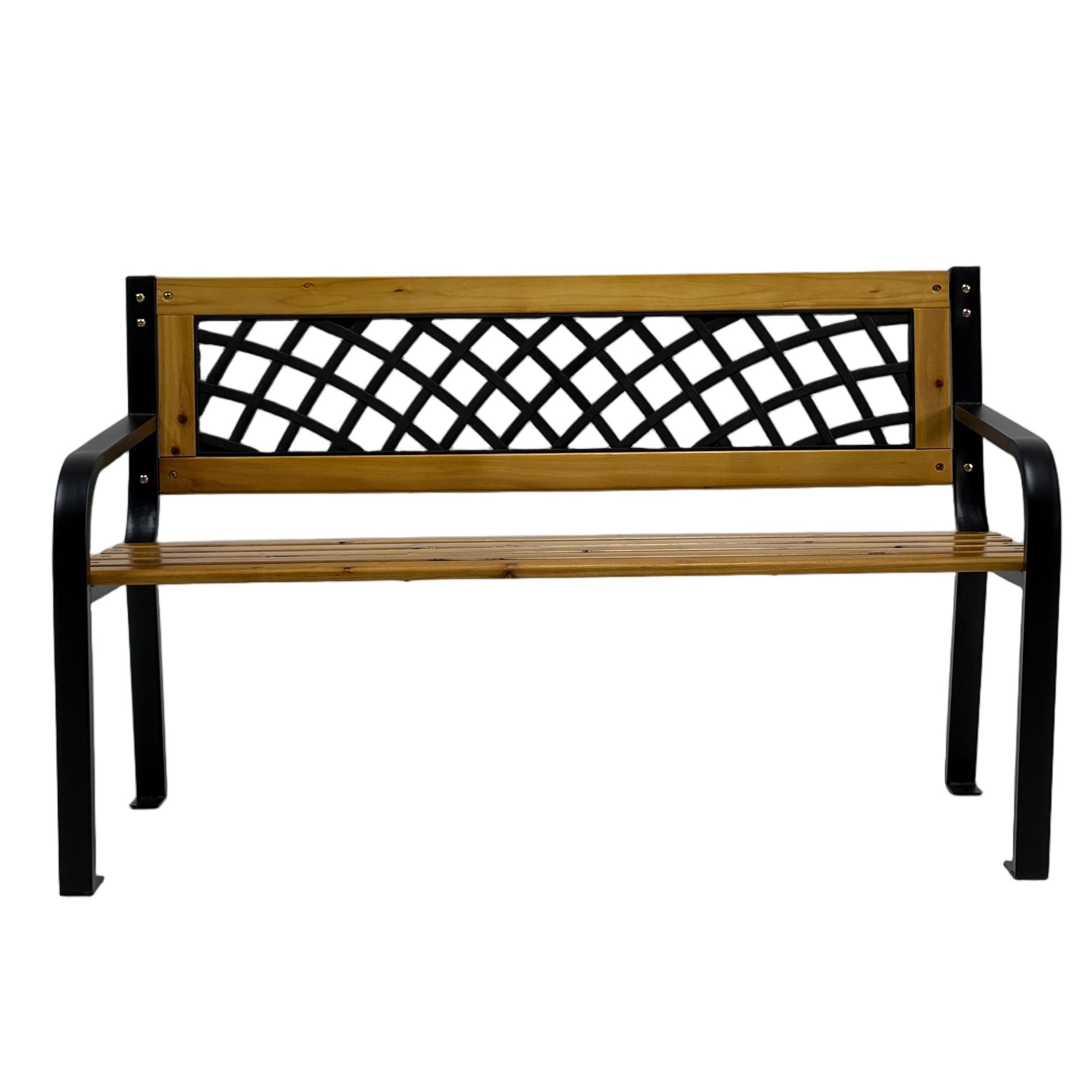Bancă grădină LUNA 118x52x73 cm din lemn, oțel și PVC - MAPROFI