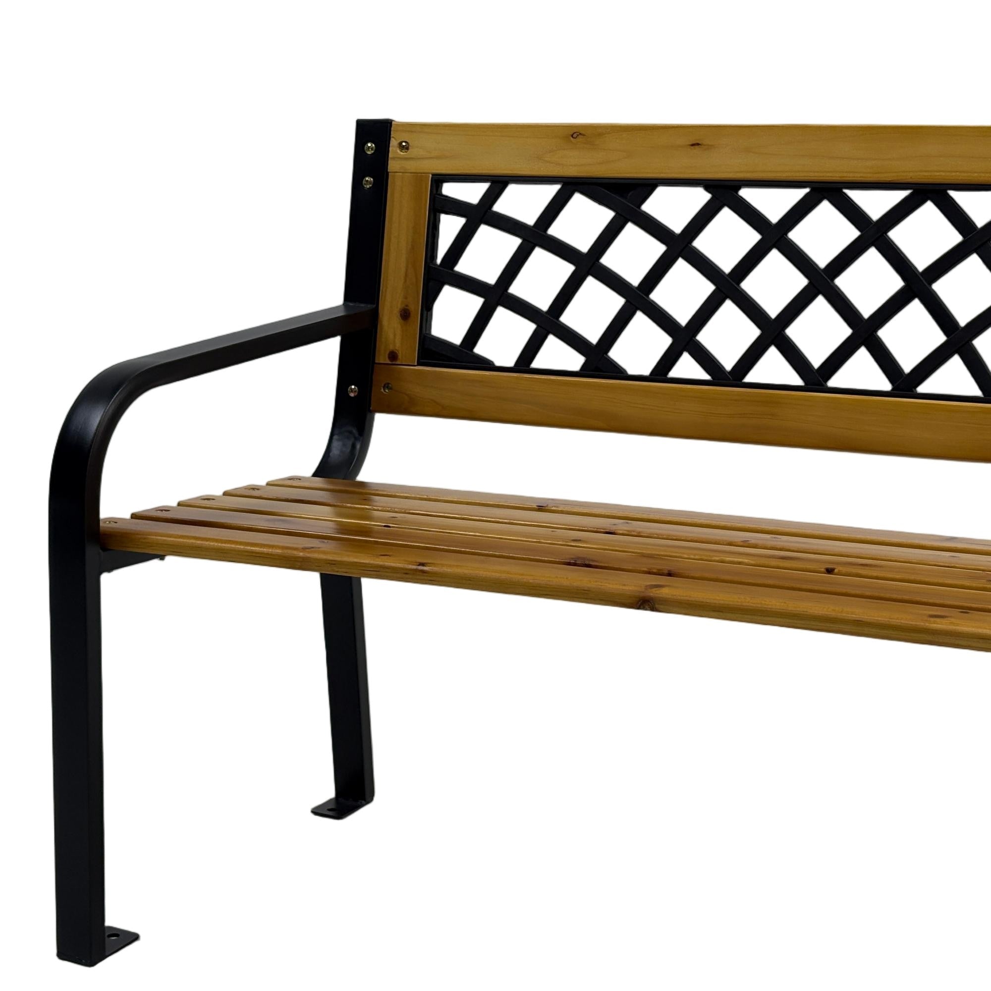 Bancă grădină LUNA 118x52x73 cm din lemn, oțel și PVC - MAPROFI