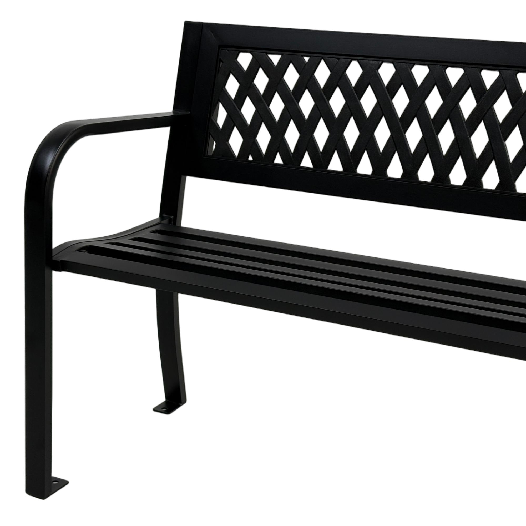 Bancă grădină LYRA 119x50x75 cm din oțel – Antracit - MAPROFI