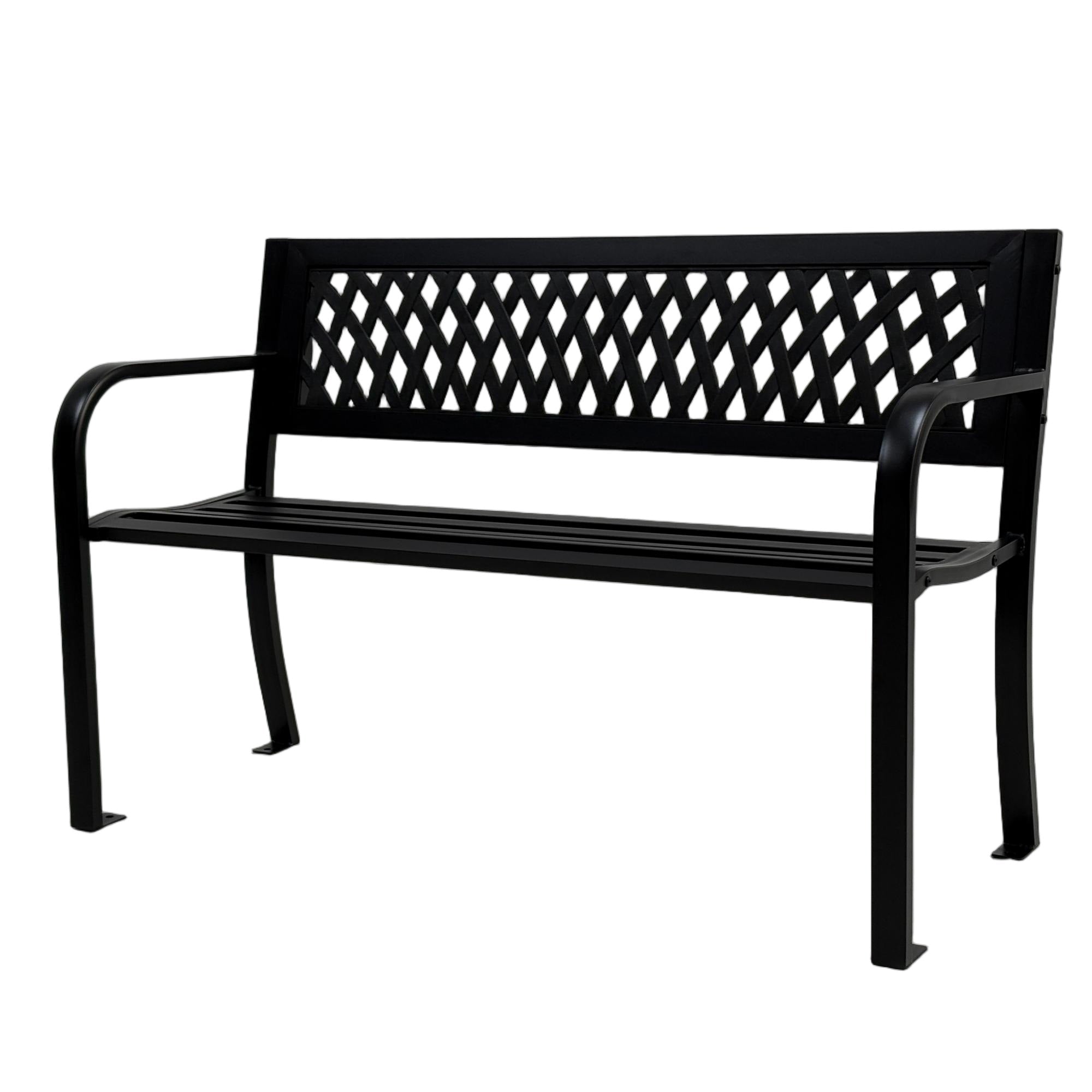 Bancă grădină LYRA 119x50x75 cm din oțel – Antracit - MAPROFI
