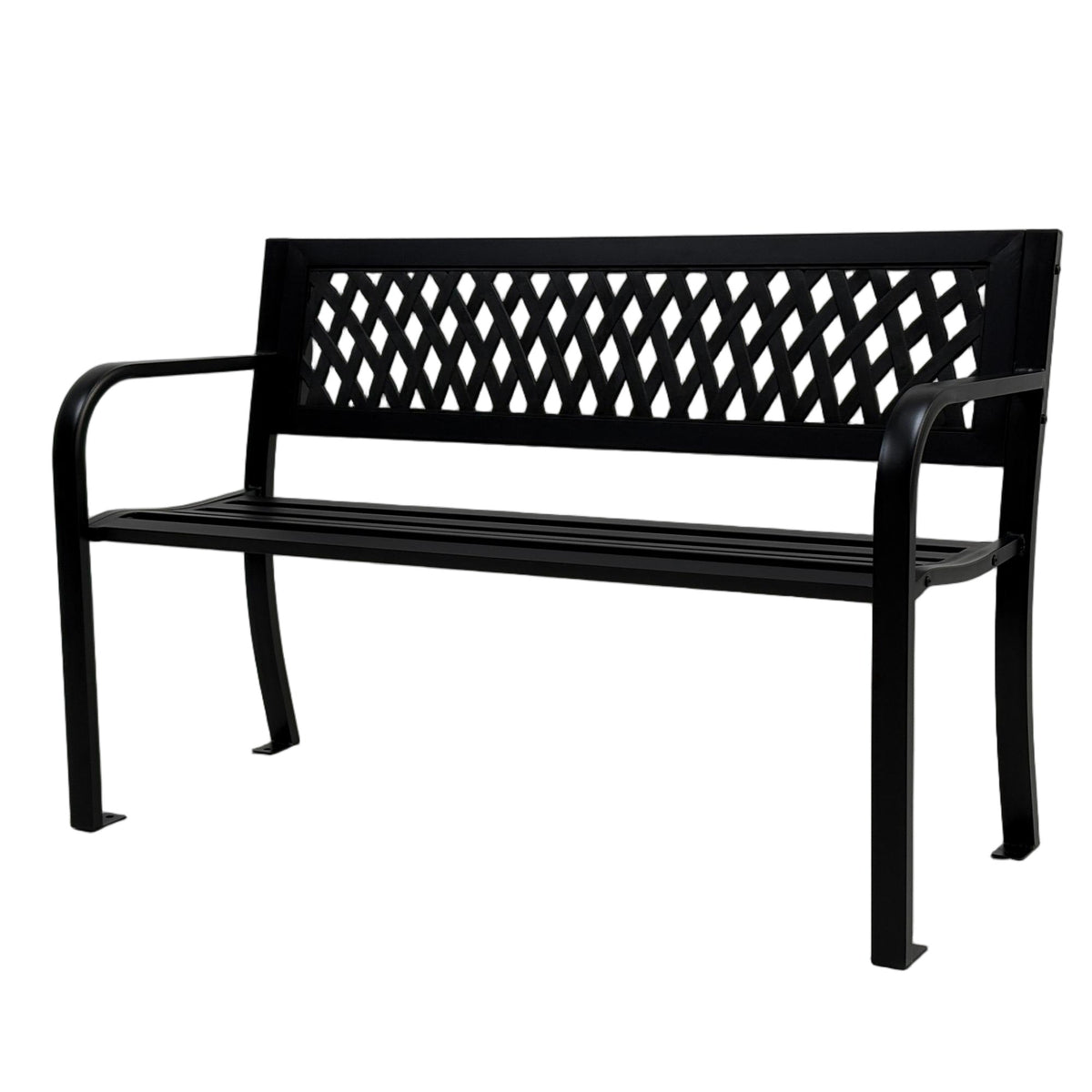 Bancă grădină LYRA 119x50x75 cm din oțel – Antracit - MAPROFI