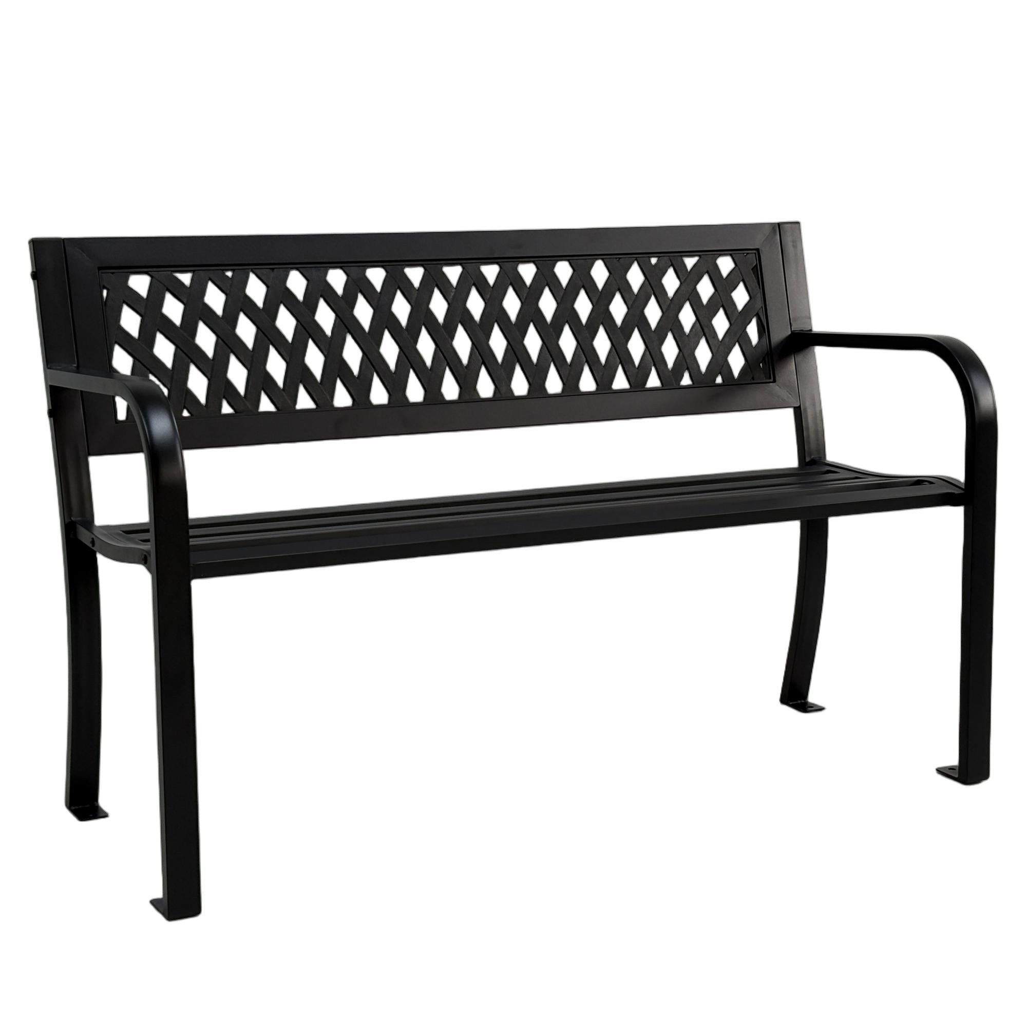 Bancă grădină LYRA 119x50x75 cm din oțel – Antracit - MAPROFI