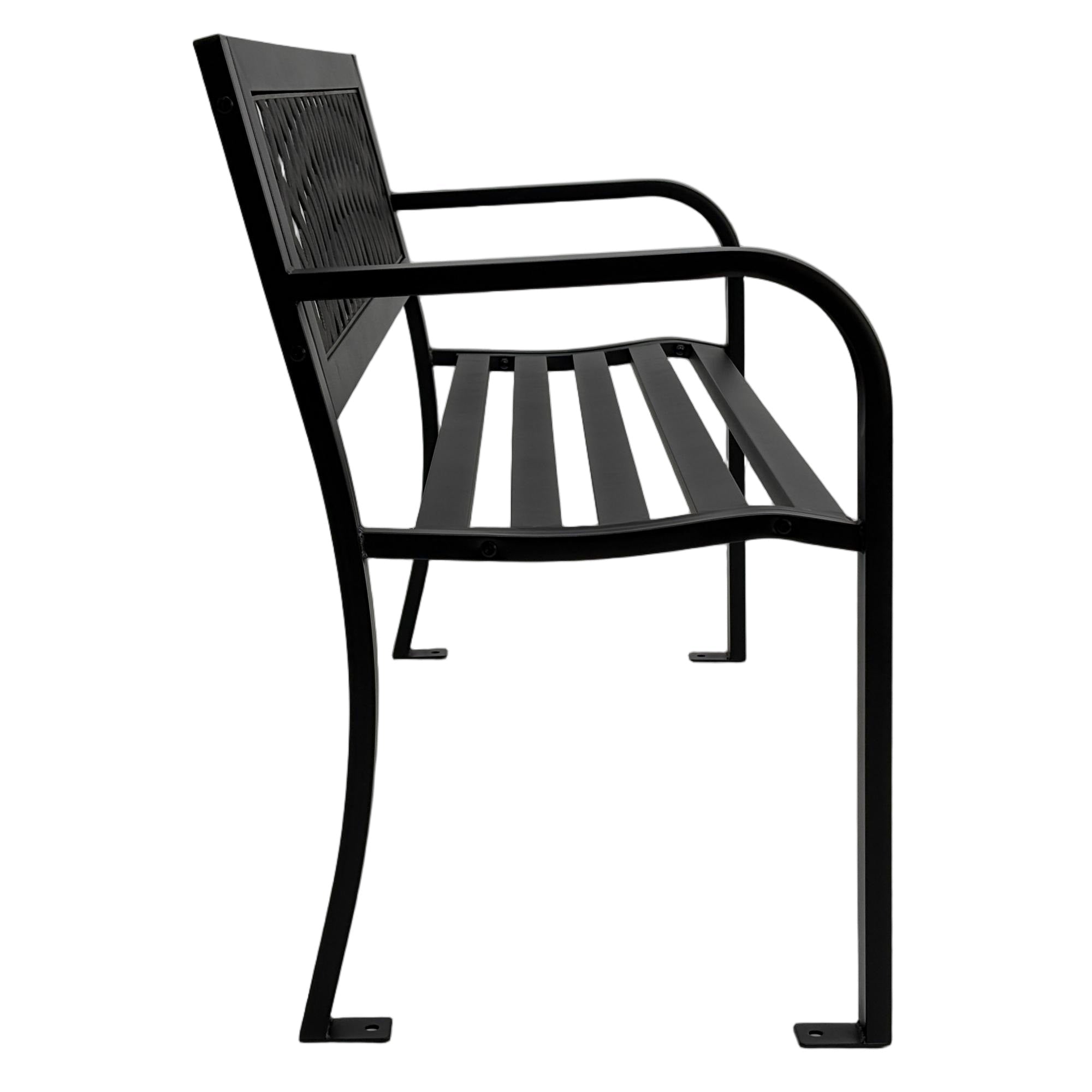 Bancă grădină LYRA 119x50x75 cm din oțel – Antracit - MAPROFI