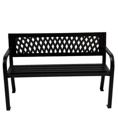 Bancă grădină LYRA 119x50x75 cm din oțel – Antracit - MAPROFI