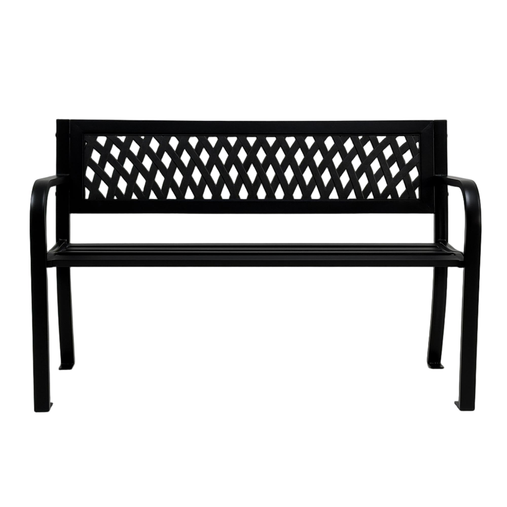 Bancă grădină LYRA 119x50x75 cm din oțel – Antracit - MAPROFI