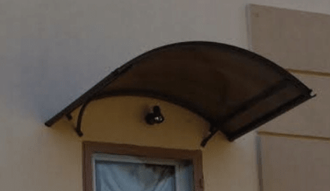 Copertină ARCADA PRO cu jgheab 160x120 cm din policarbonat – Maro/Bronz - MAPROFI