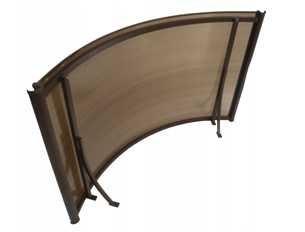 Copertină ARCADA PRO cu jgheab 160x120 cm din policarbonat – Maro/Bronz - MAPROFI