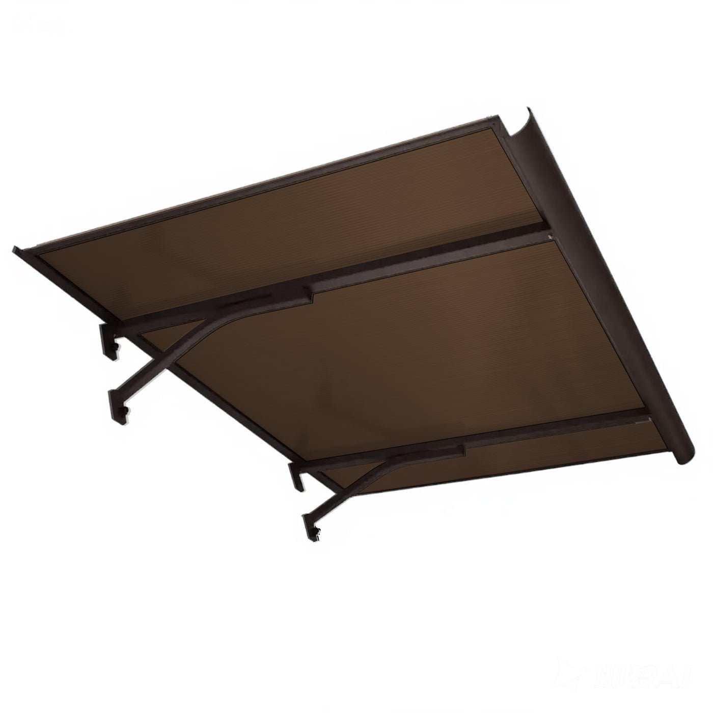 Copertină BODO PRO cu jgheab 120x90 cm din policarbonat – Maro/Bronz - MAPROFI