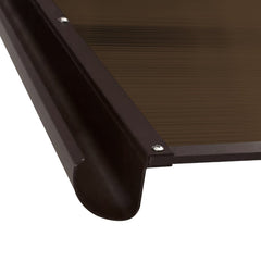 Copertină BODO PRO cu jgheab 120x90 cm din policarbonat – Maro/Bronz - MAPROFI