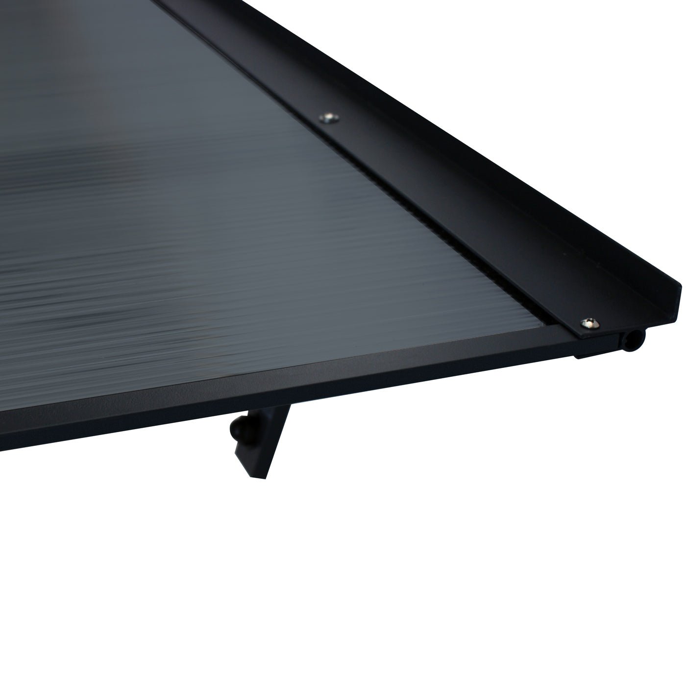 Copertină BODO PRO cu jgheab 120x90 cm din policarbonat – Negru/Antracit - MAPROFI