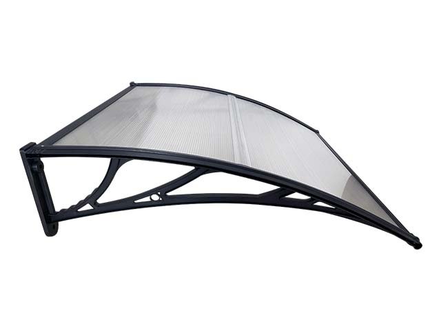 Copertină ECO 100x80 cm din policarbonat – Negru/Transparent - MAPROFI