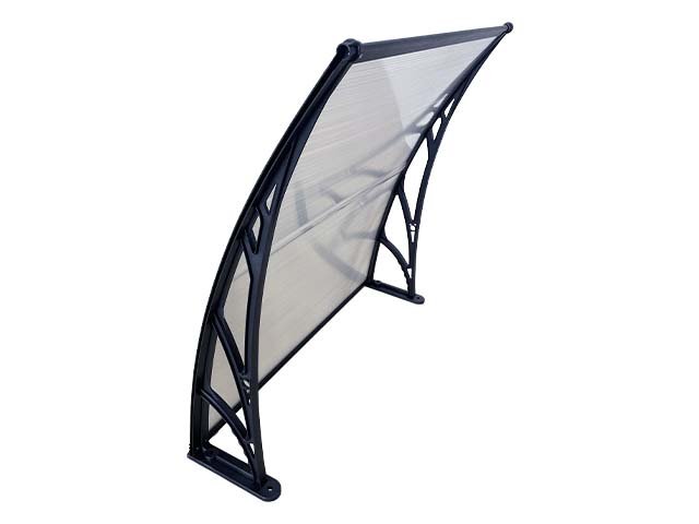 Copertină ECO 100x80 cm din policarbonat – Negru/Transparent - MAPROFI