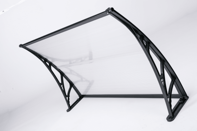 Copertină ECO 120x100 cm din policarbonat – Negru/Transparent - MAPROFI