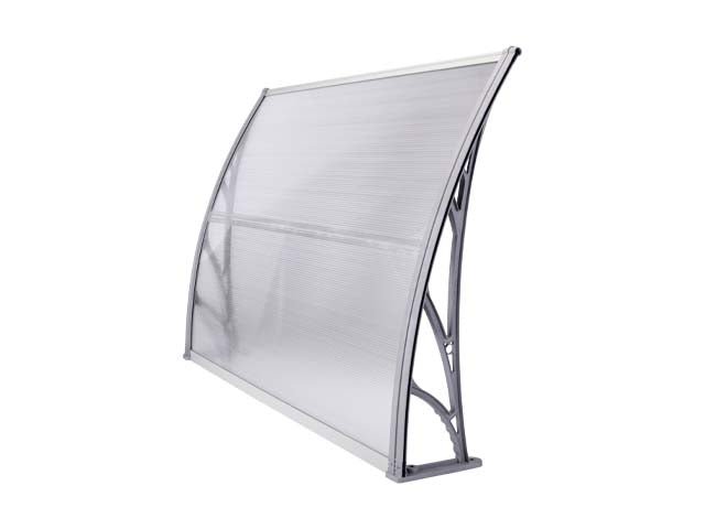 Copertină ECO 150x100 cm din policarbonat – Gri/Transparent - MAPROFI
