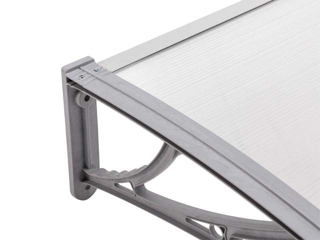 Copertină ECO 150x100 cm din policarbonat – Gri/Transparent - MAPROFI