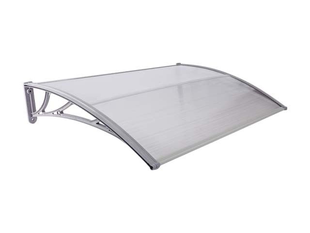 Copertină ECO 150x100 cm din policarbonat – Gri/Transparent - MAPROFI