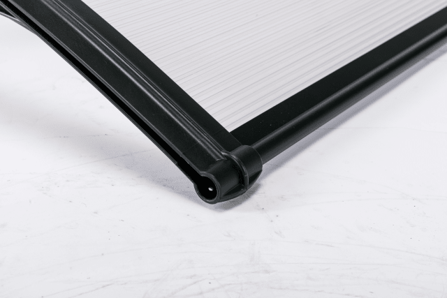 Copertină ECO 150x60 cm din policarbonat – Negru/Transparent - MAPROFI