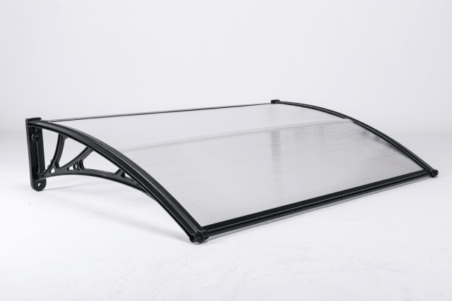 Copertină ECO 150x80 cm din policarbonat – Negru/Transparent - MAPROFI