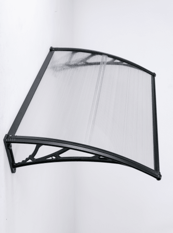 Copertină ECO 150x80 cm din policarbonat – Negru/Transparent - MAPROFI