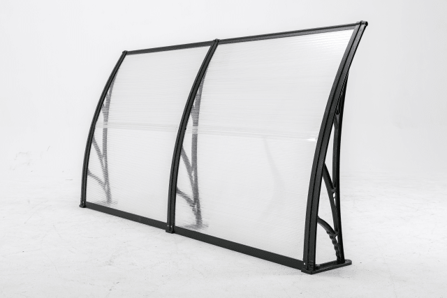 Copertină ECO 200x150 cm din policarbonat – Negru/Transparent - MAPROFI