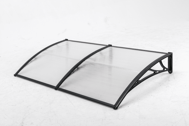 Copertină ECO 200x150 cm din policarbonat – Negru/Transparent - MAPROFI